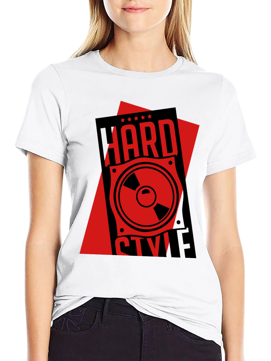 Hard Style Music Speaker Graphic Tee - Black