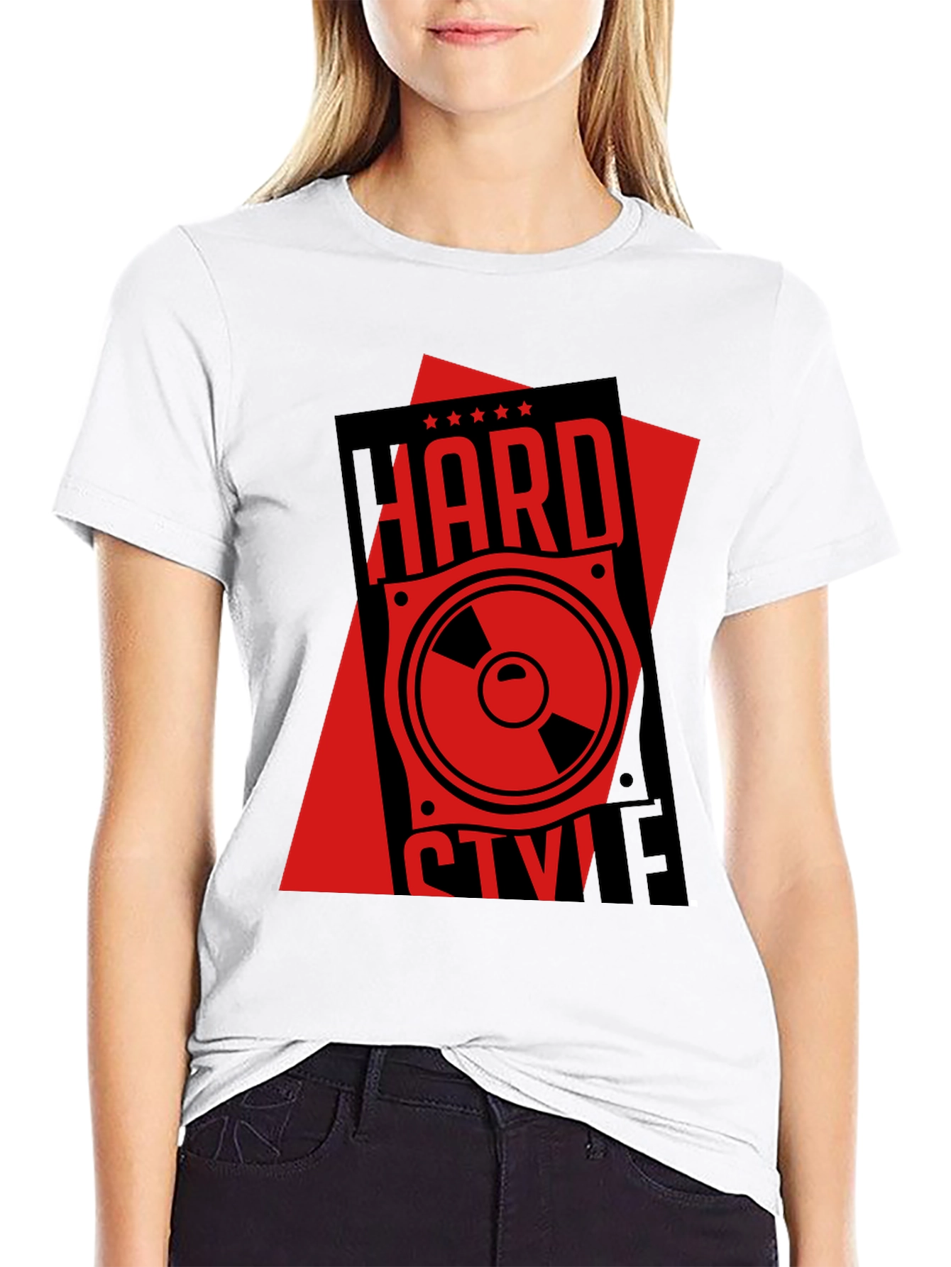 Hard Style Music Speaker Graphic Tee - Black