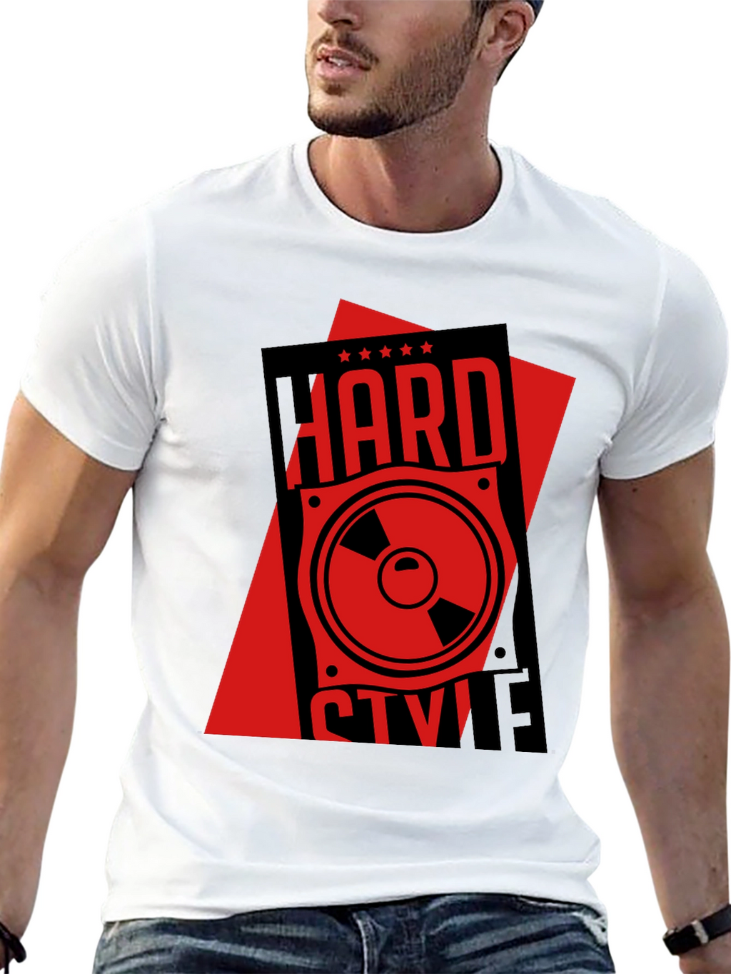 Hard Style Music Speaker Graphic Tee - Black