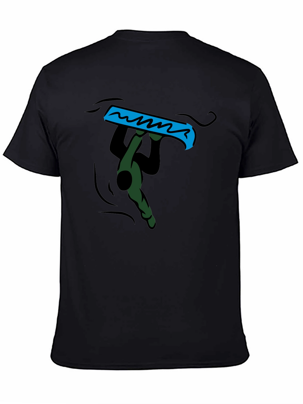 Black Graphic Tee - Handstand Snowboarder
