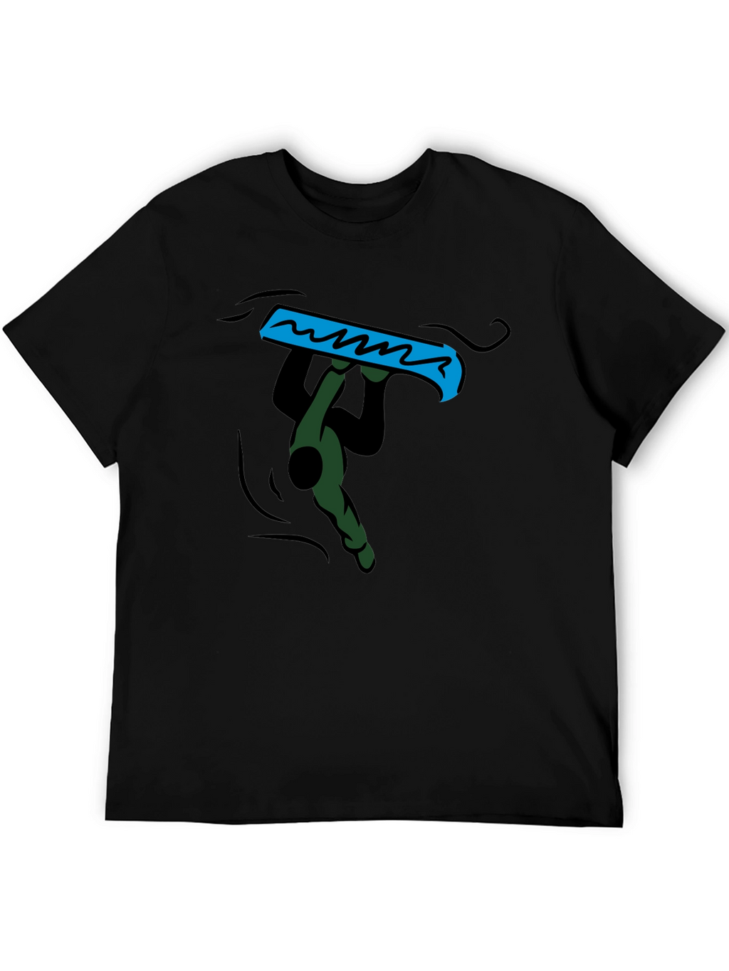 Black Graphic Tee - Handstand Snowboarder