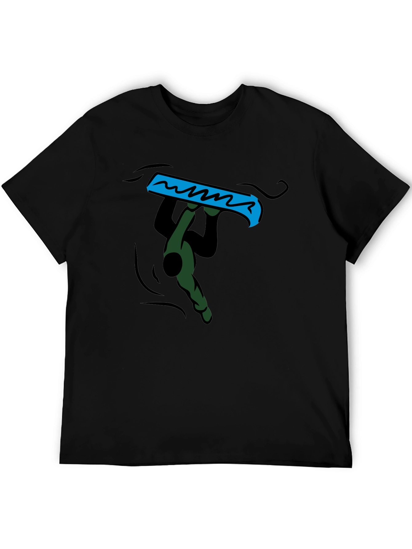 Black Graphic Tee - Handstand Snowboarder