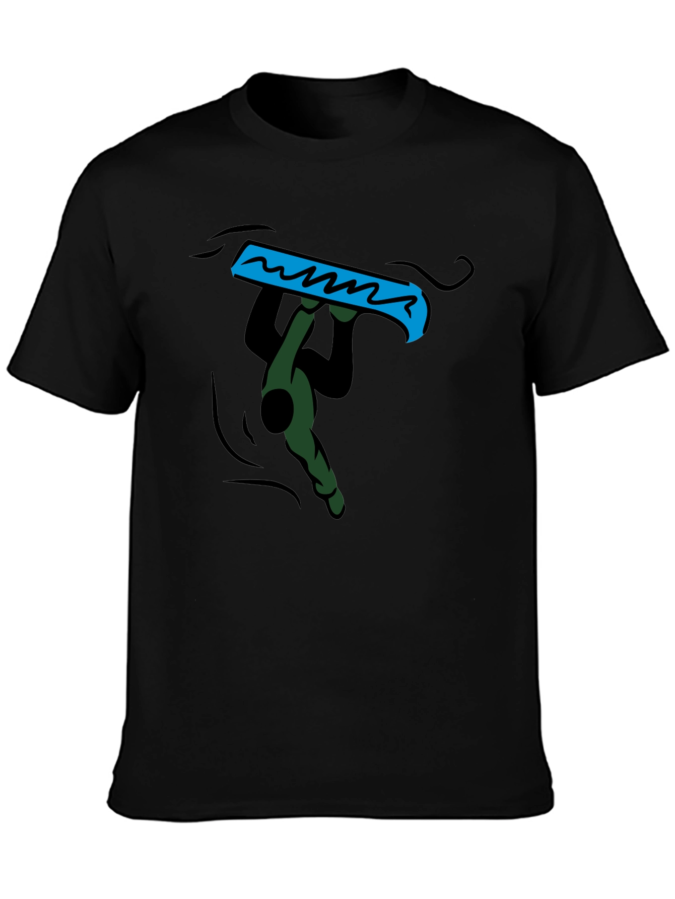 Black Graphic Tee - Handstand Snowboarder