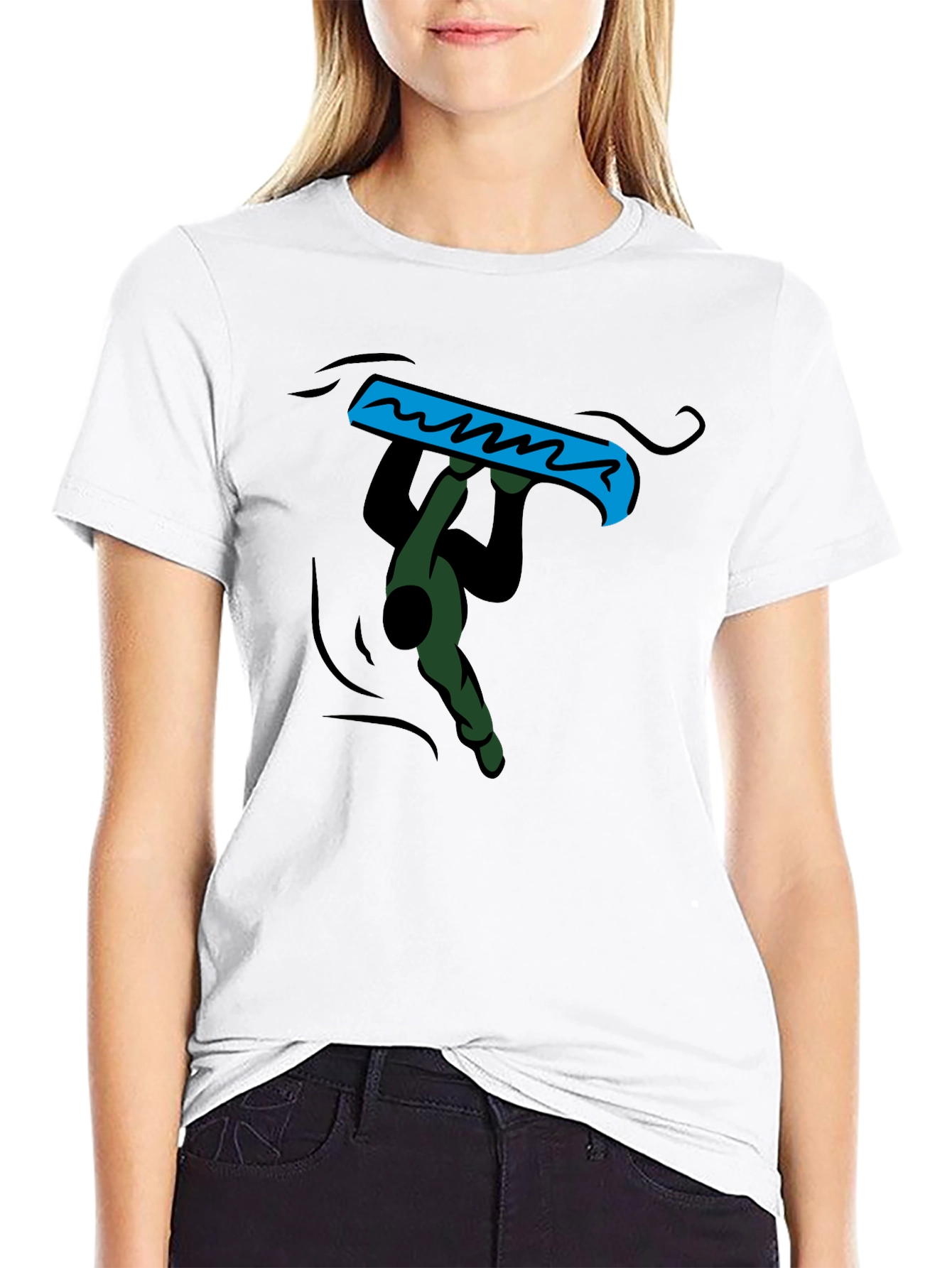 Black Graphic Tee - Handstand Snowboarder