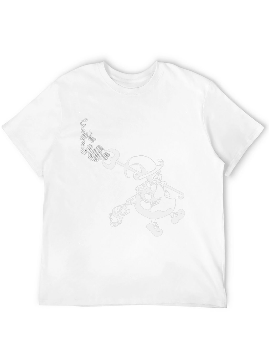 Grim Black Tee with Character Graphic