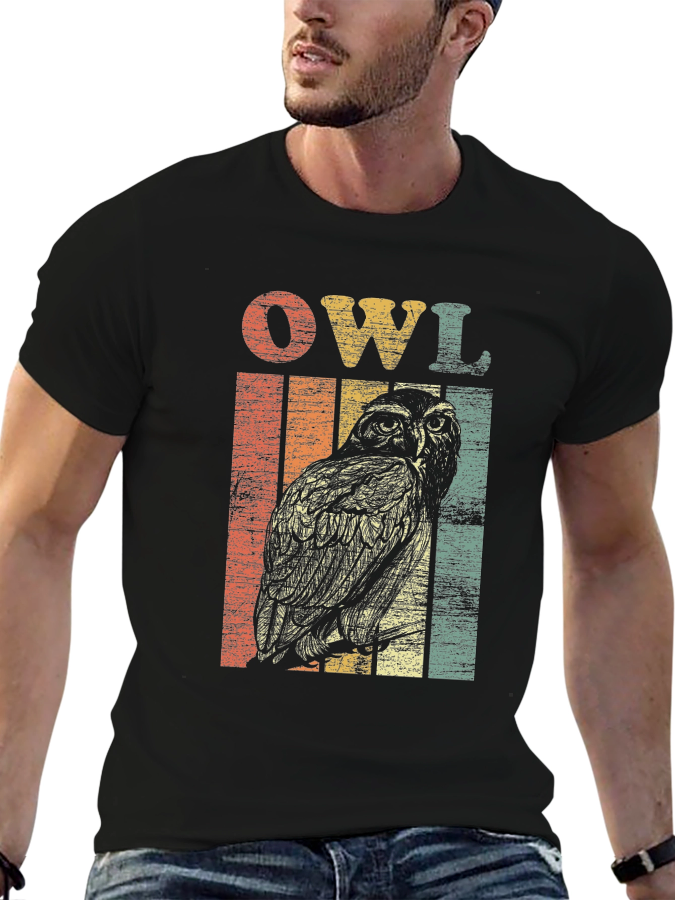 Retro Owl Graphic T-Shirt - Vintage Style