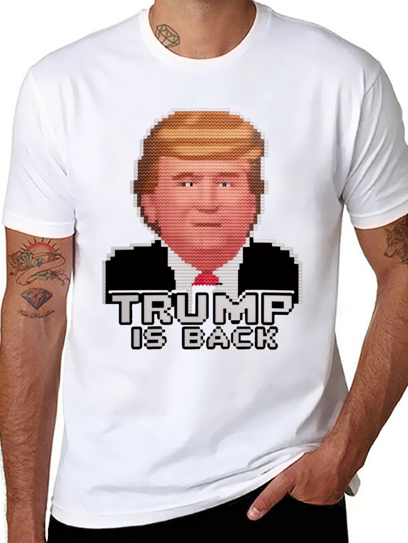 Trump Is Back Pixel Art Graphic Tee