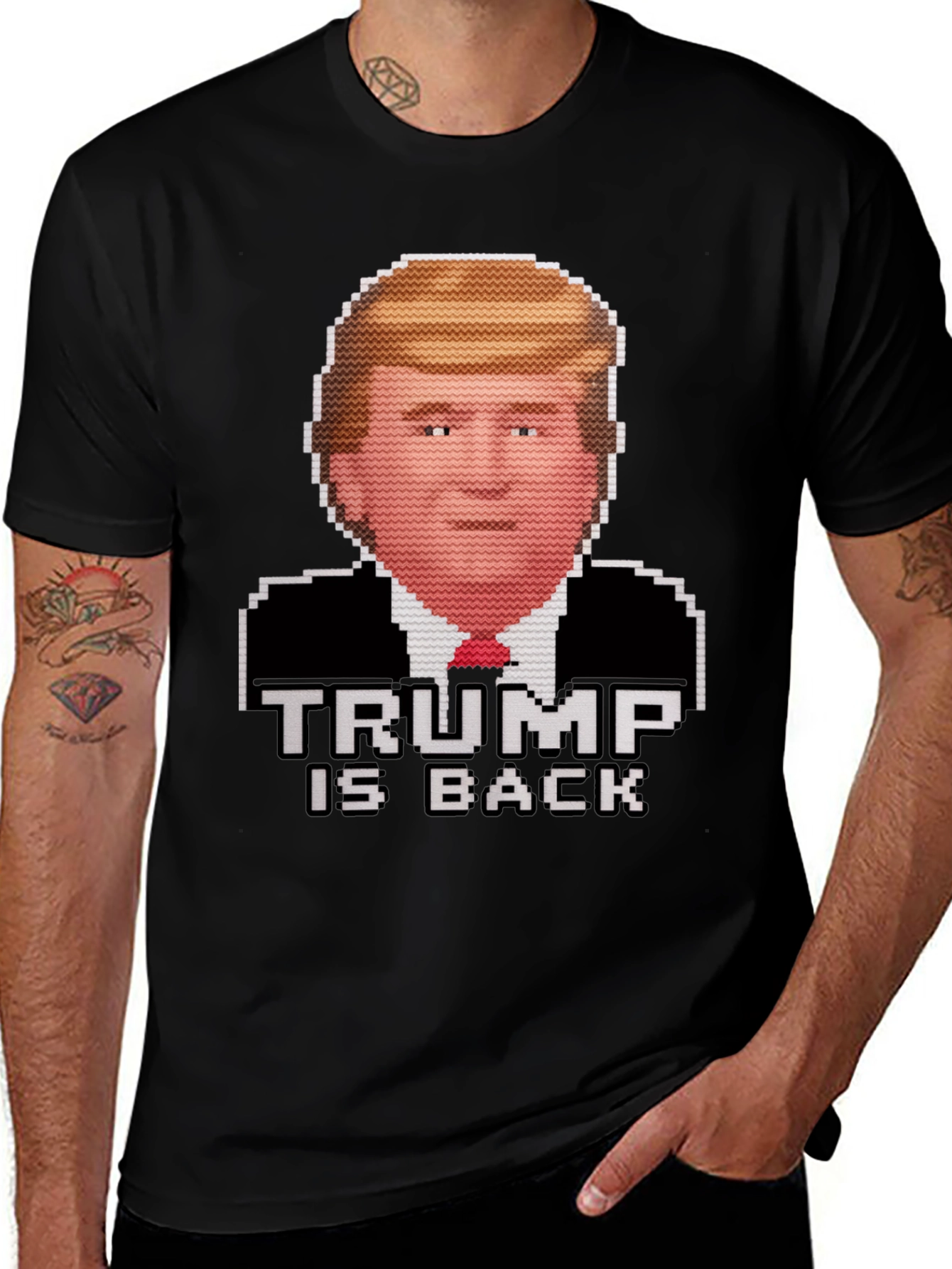 Trump Is Back Pixel Art Graphic Tee