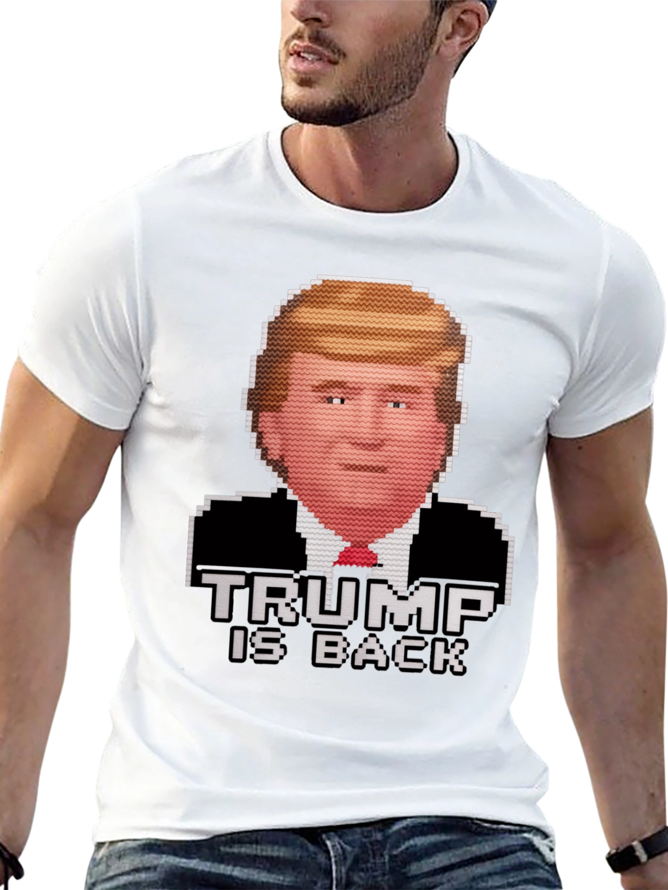 Trump Is Back Pixel Art Graphic Tee