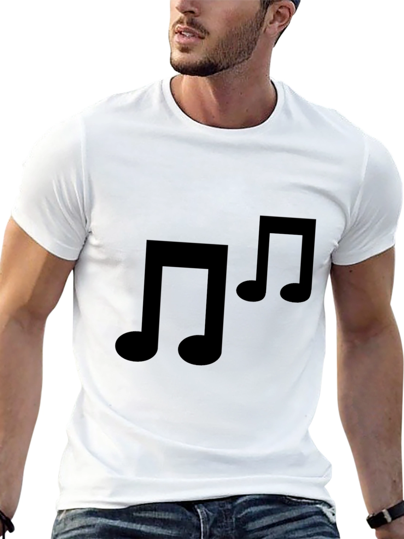 Black Music Note T-Shirt - Stylish & Comfortable