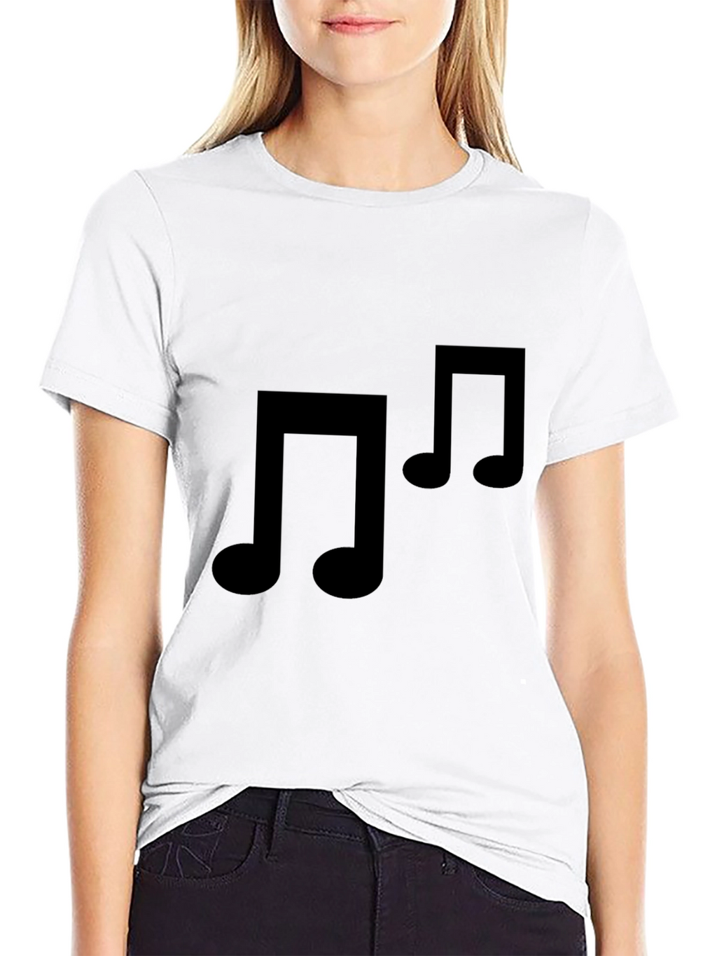 Black Music Note T-Shirt - Stylish & Comfortable