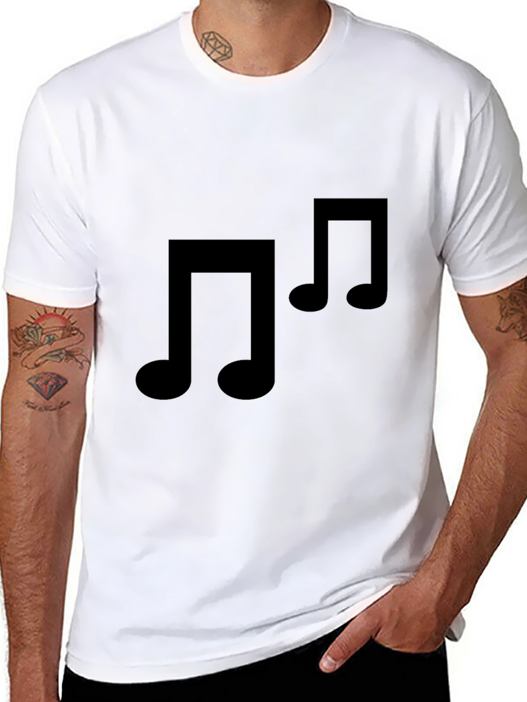 Black Music Note T-Shirt - Stylish & Comfortable
