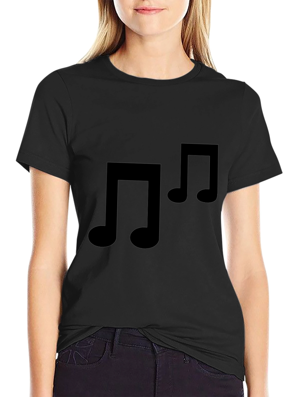 Black Music Note T-Shirt - Stylish & Comfortable