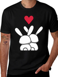 Bunny Love Graphic Tee - Black Casual Shirt
