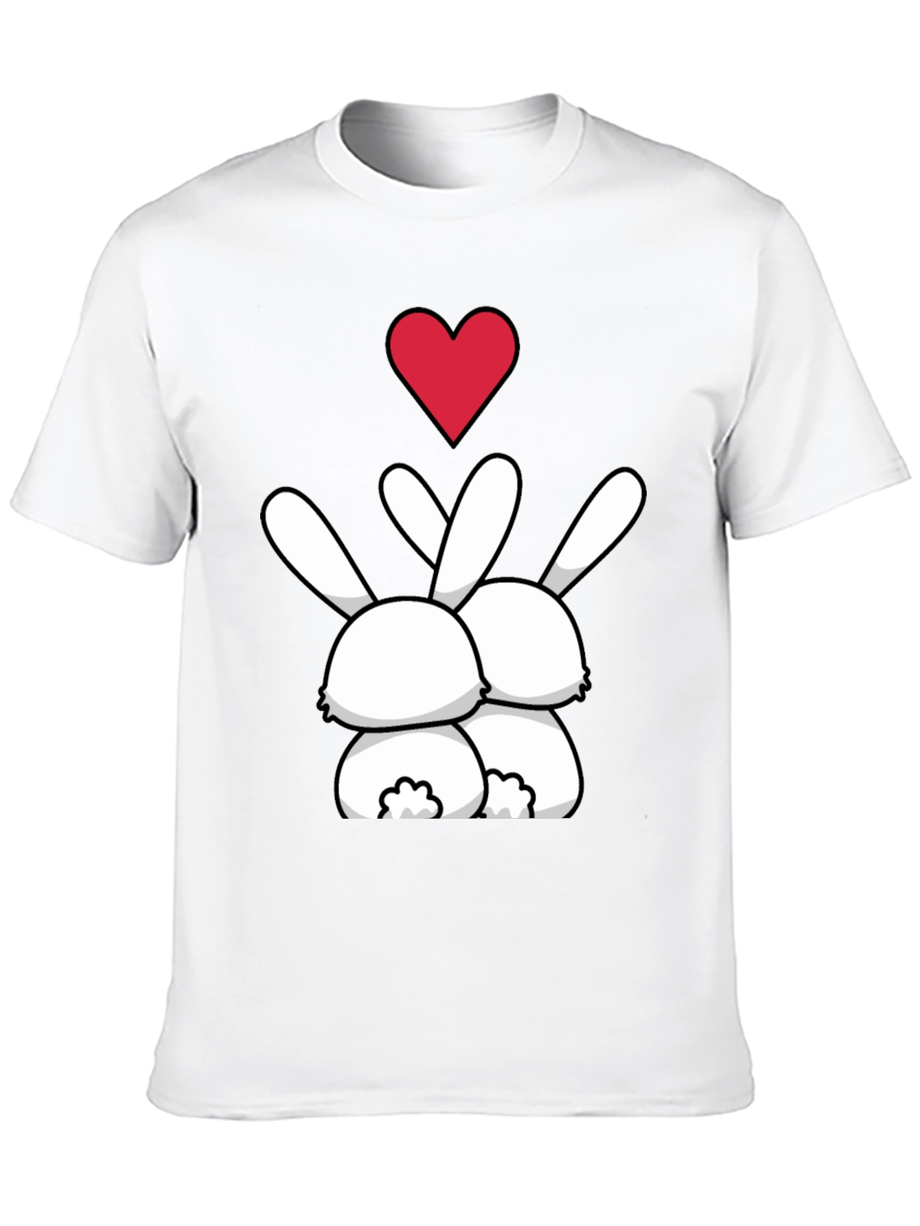 Bunny Love Graphic Tee - Black Casual Shirt