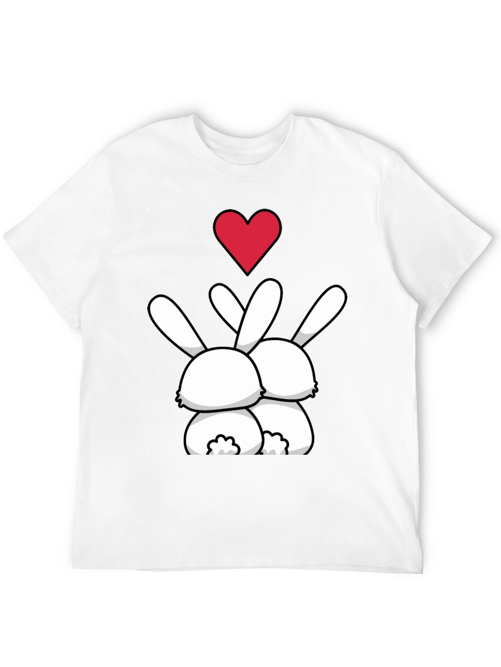 Bunny Love Graphic Tee - Black Casual Shirt