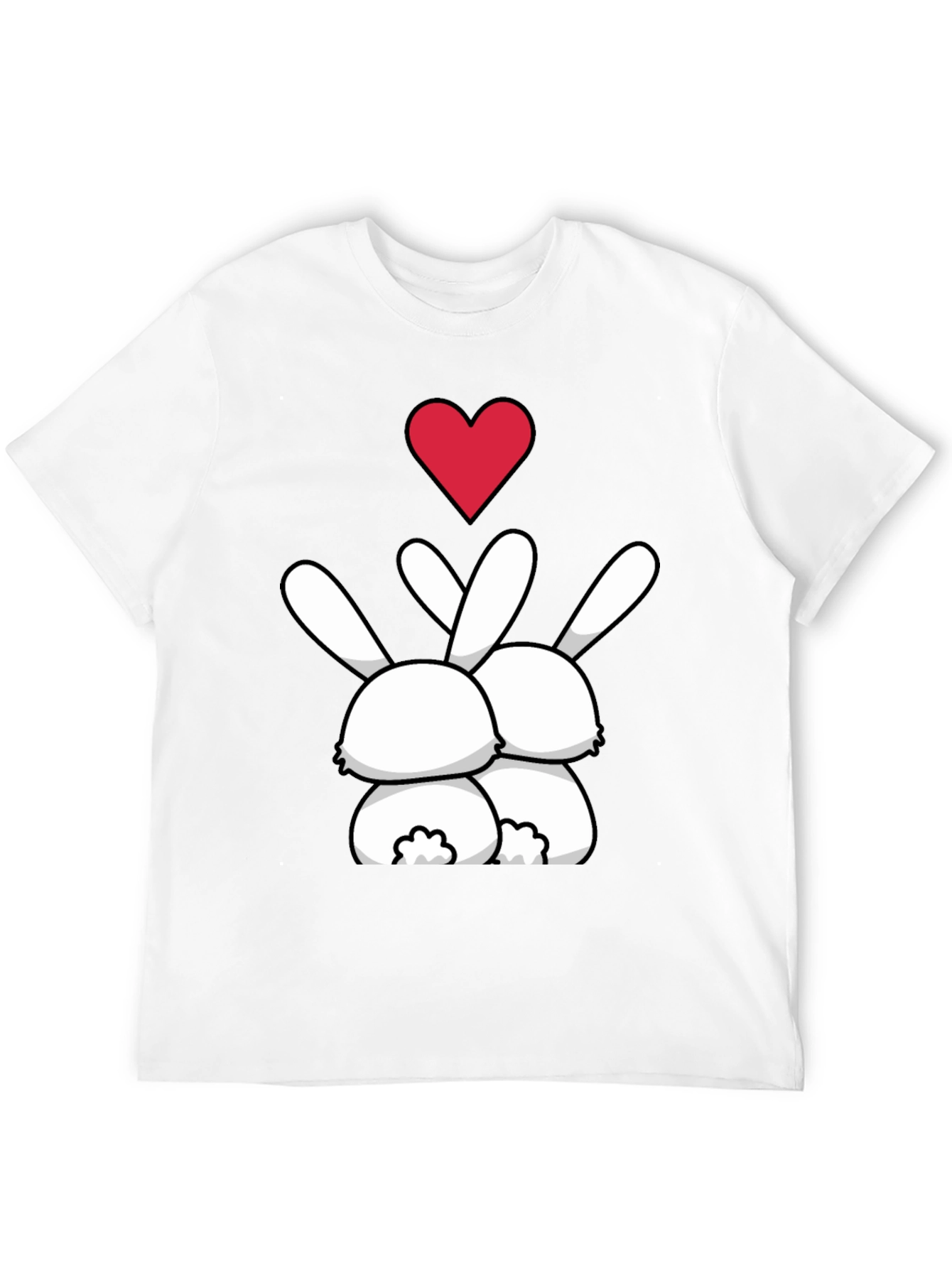 Bunny Love Graphic Tee - Black Casual Shirt