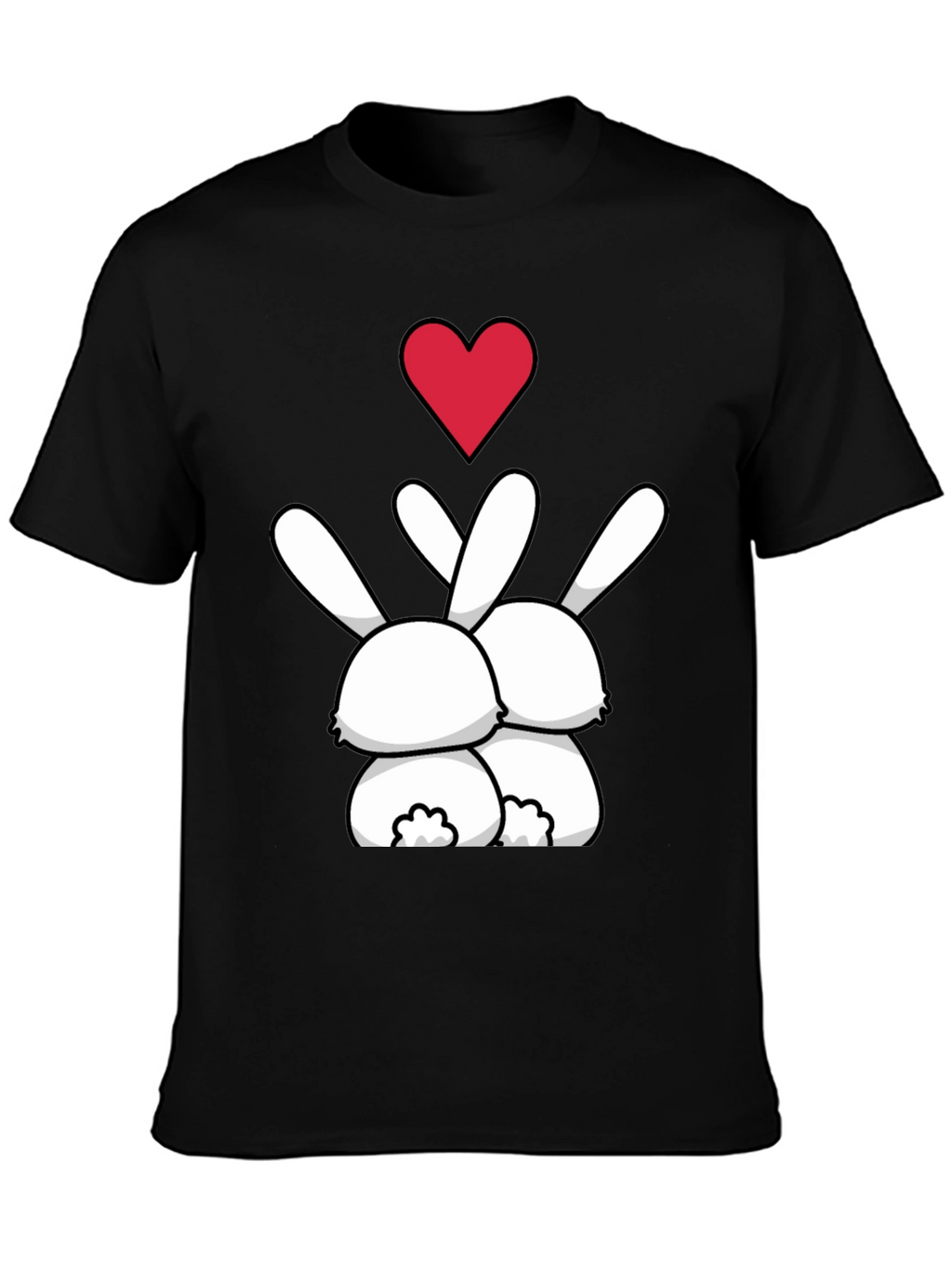Bunny Love Graphic Tee - Black Casual Shirt