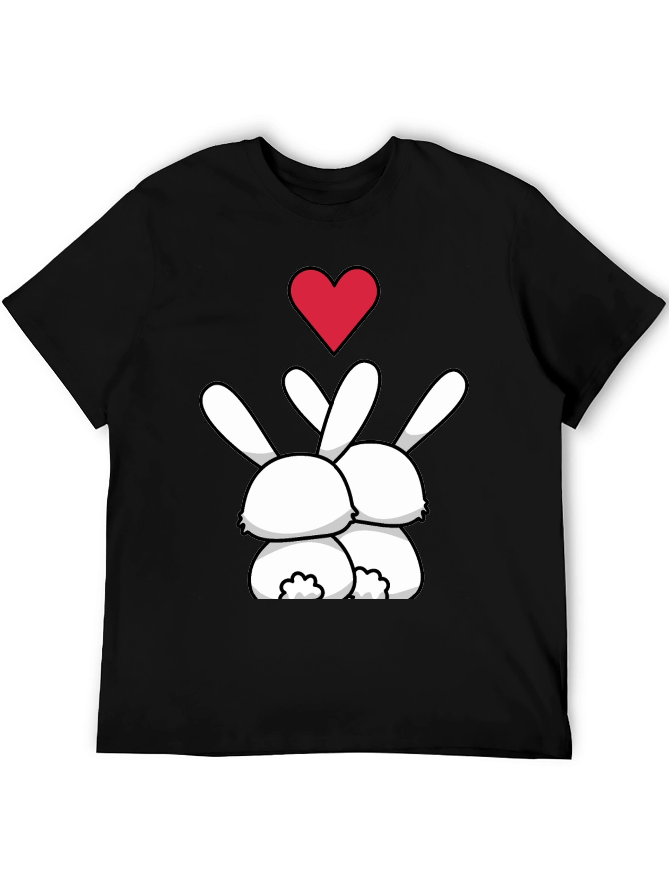Bunny Love Graphic Tee - Black Casual Shirt