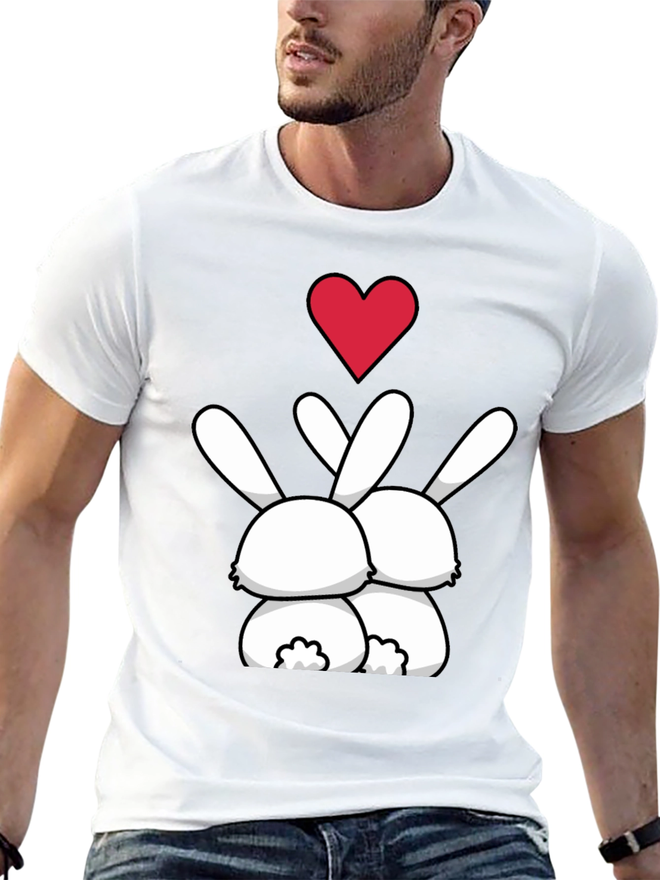 Bunny Love Graphic Tee - Black Casual Shirt