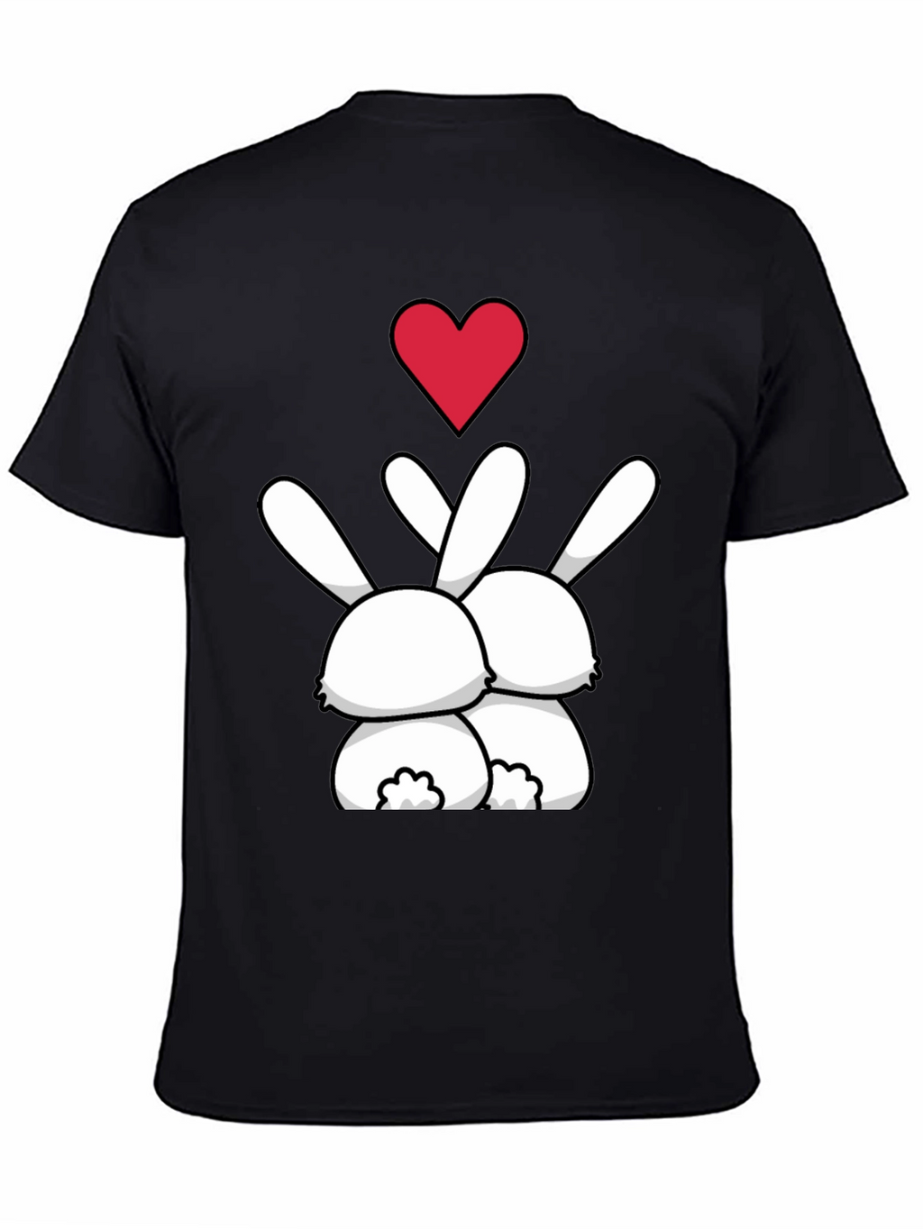 Bunny Love Graphic Tee - Black Casual Shirt