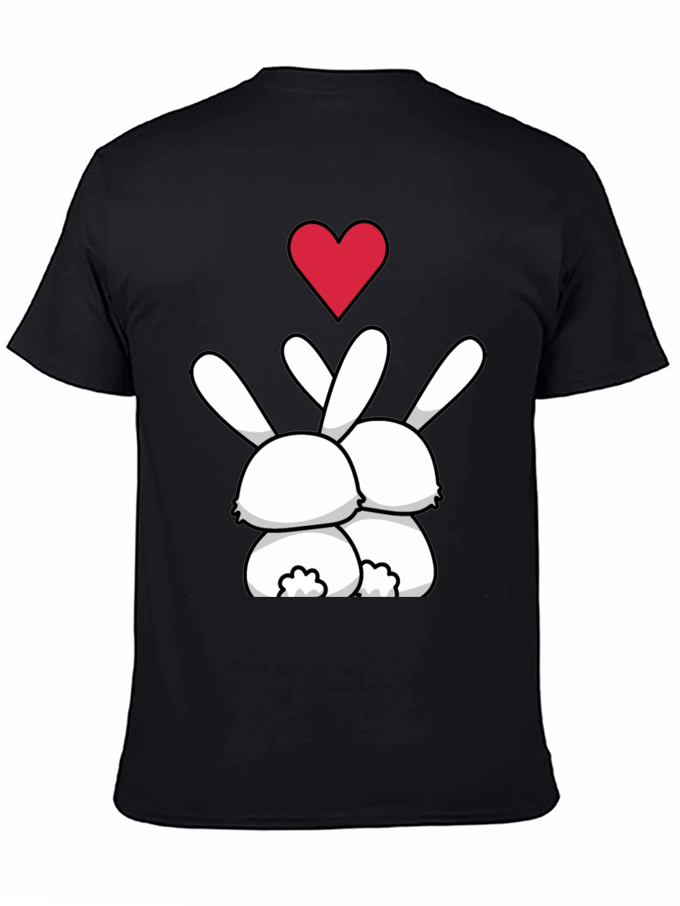 Bunny Love Graphic Tee - Black Casual Shirt