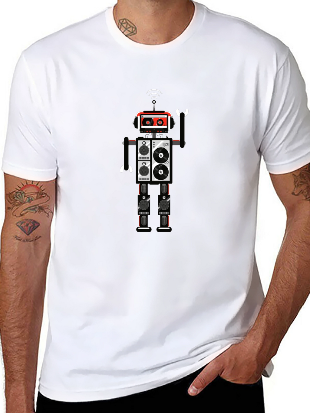 Robot Graphic Black T-Shirt
