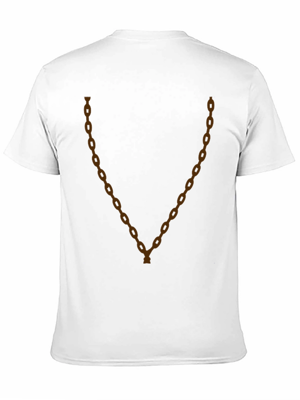 Mens Black T-Shirt with Brown Chain Graphic