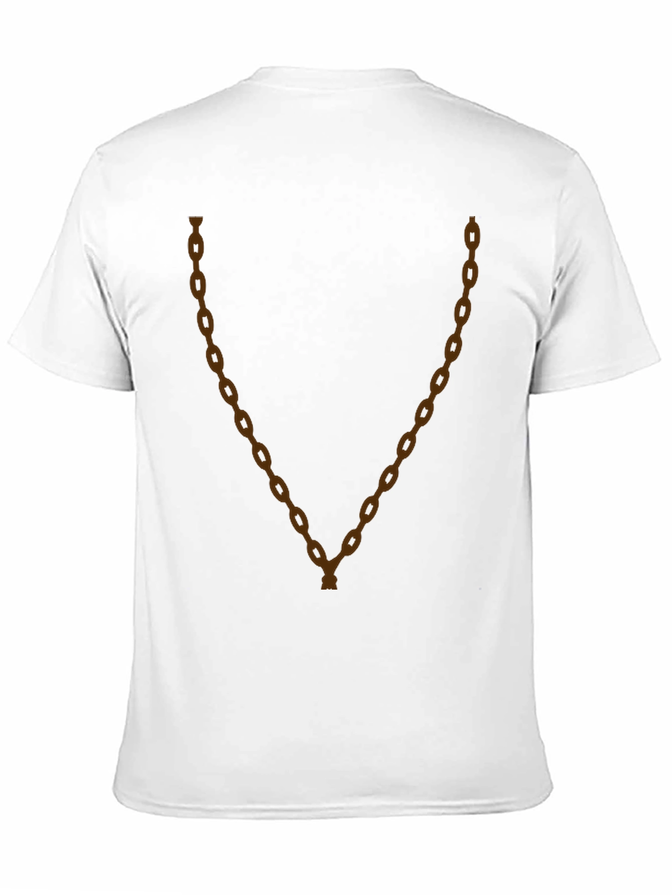 Mens Black T-Shirt with Brown Chain Graphic