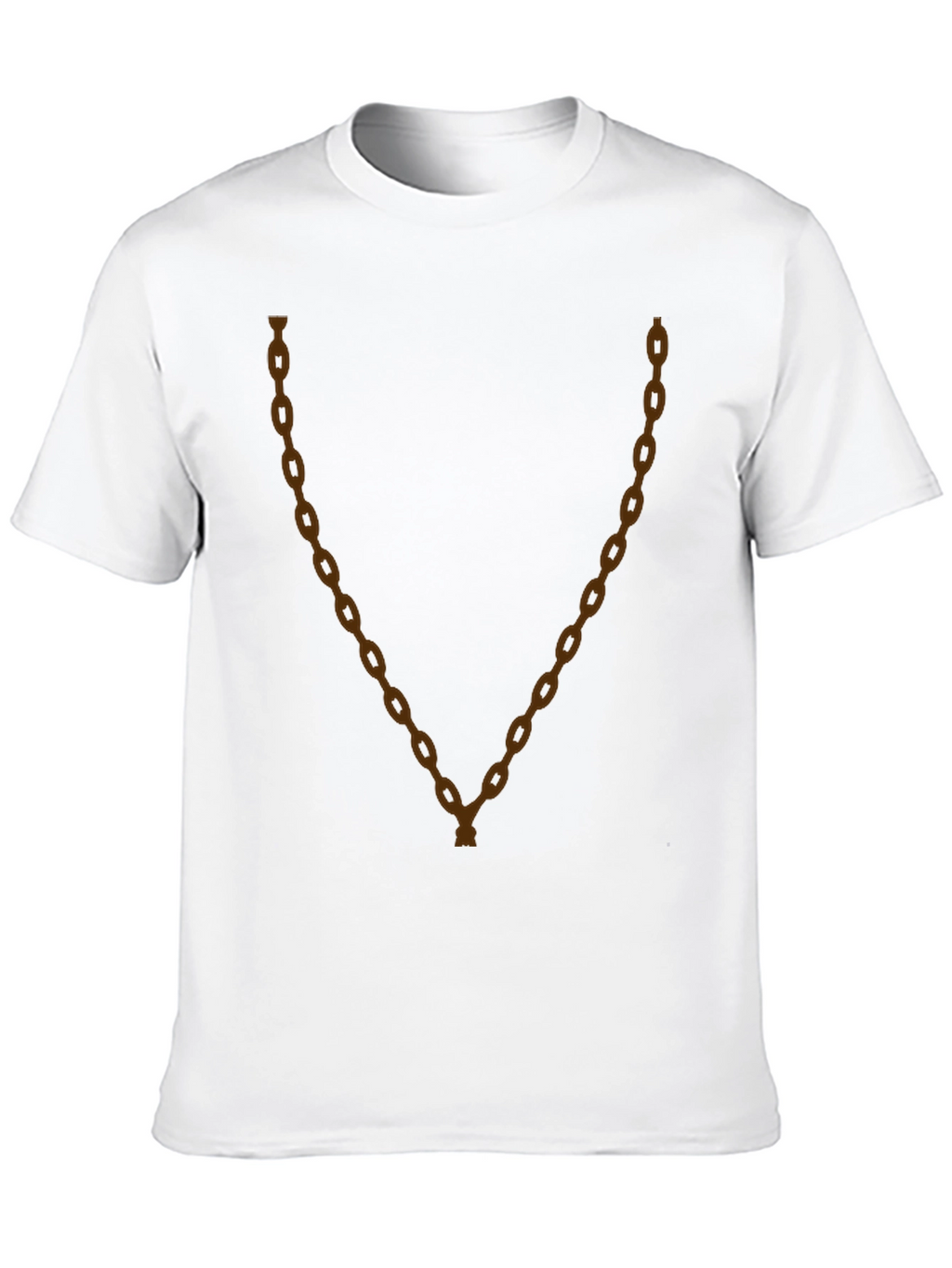 Mens Black T-Shirt with Brown Chain Graphic