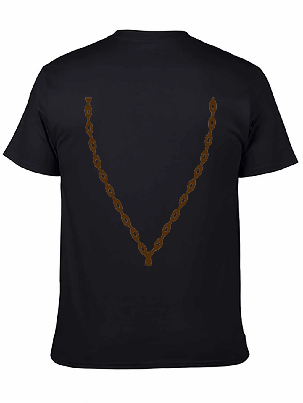 Mens Black T-Shirt with Brown Chain Graphic