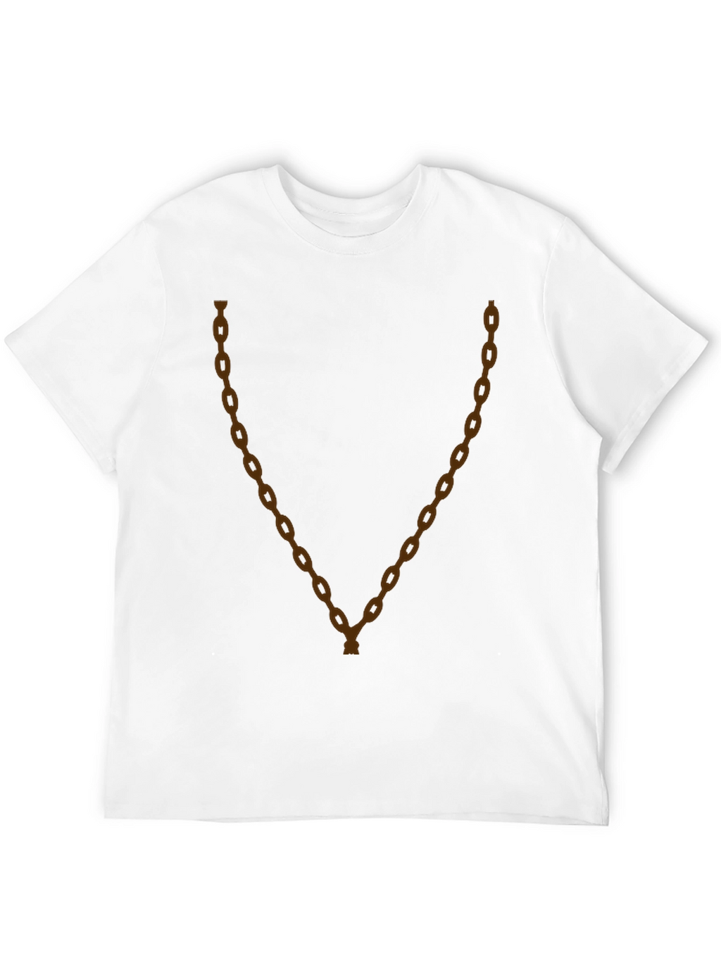 Mens Black T-Shirt with Brown Chain Graphic
