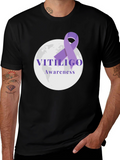 Vitiligo Awareness Ribbon T-Shirt - Black