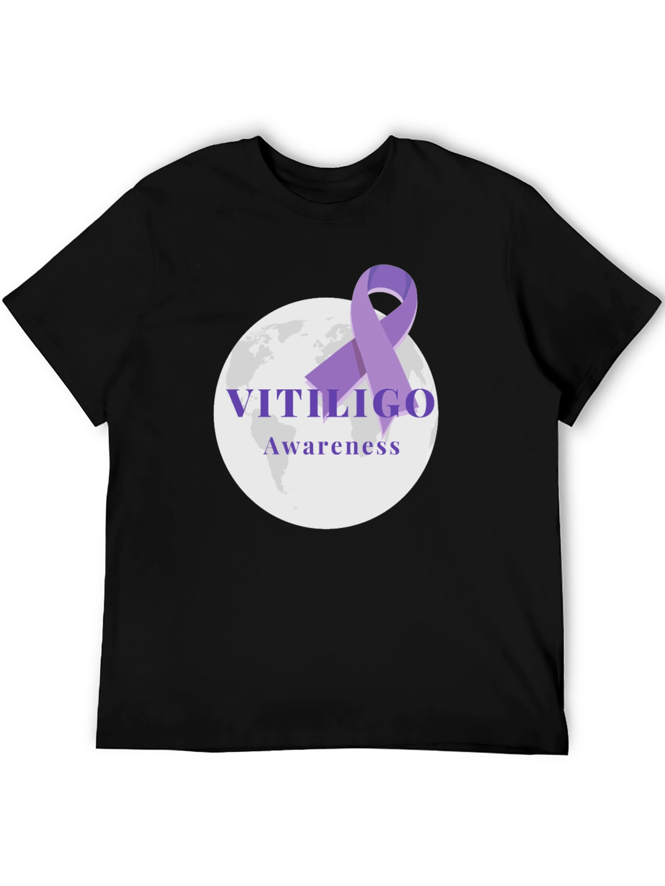 Vitiligo Awareness Ribbon T-Shirt - Black