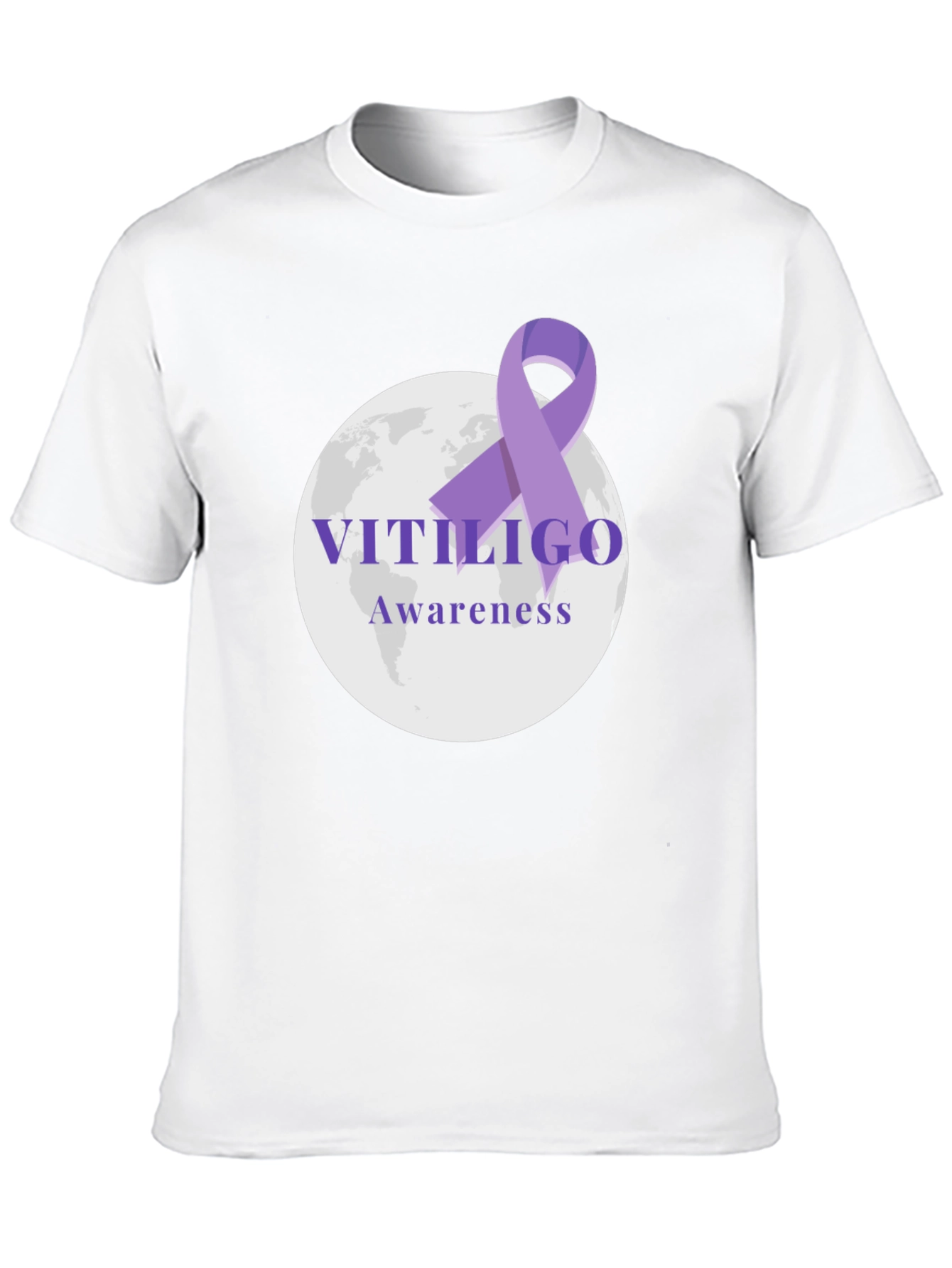 Vitiligo Awareness Ribbon T-Shirt - Black