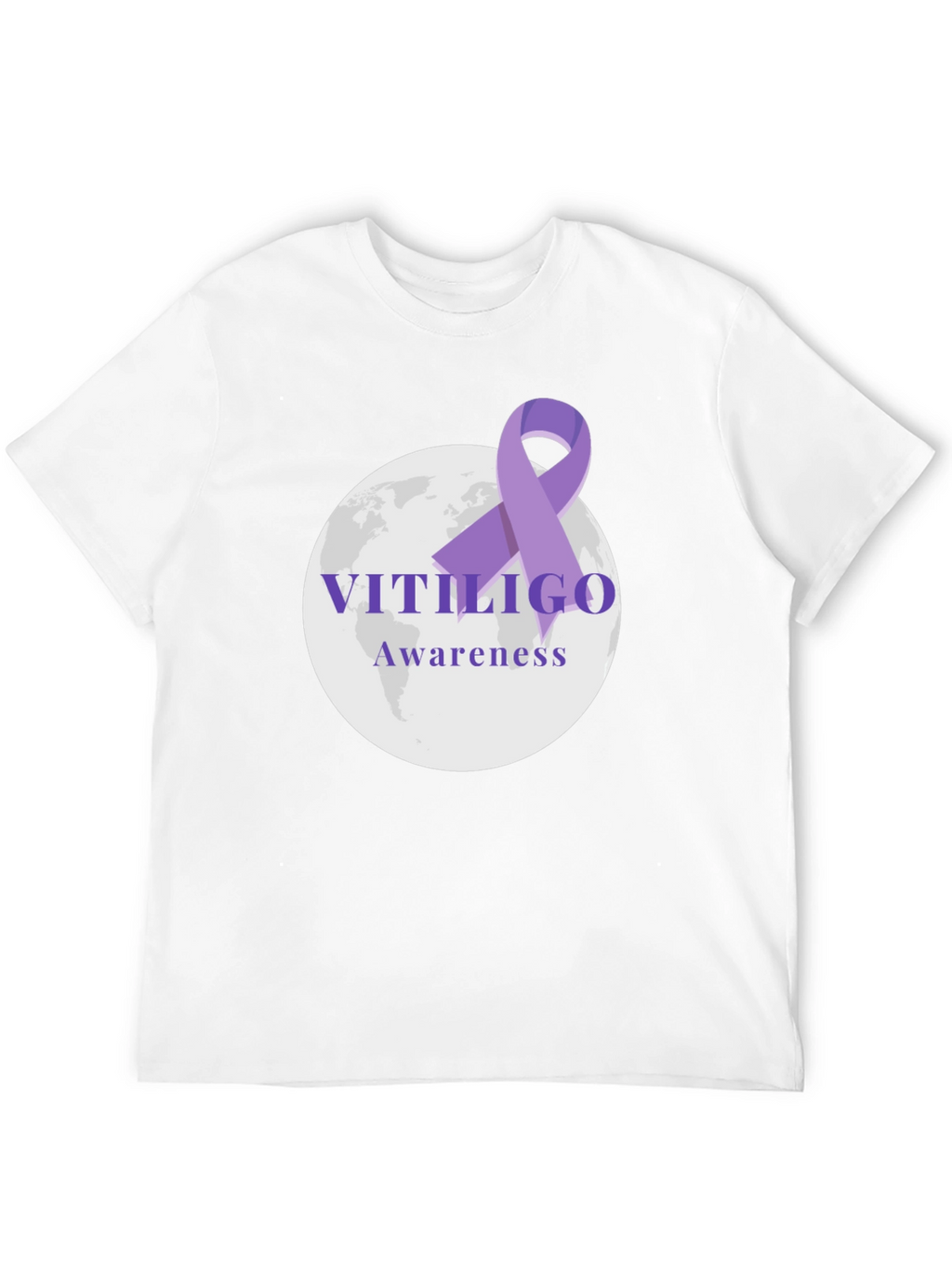 Vitiligo Awareness Ribbon T-Shirt - Black