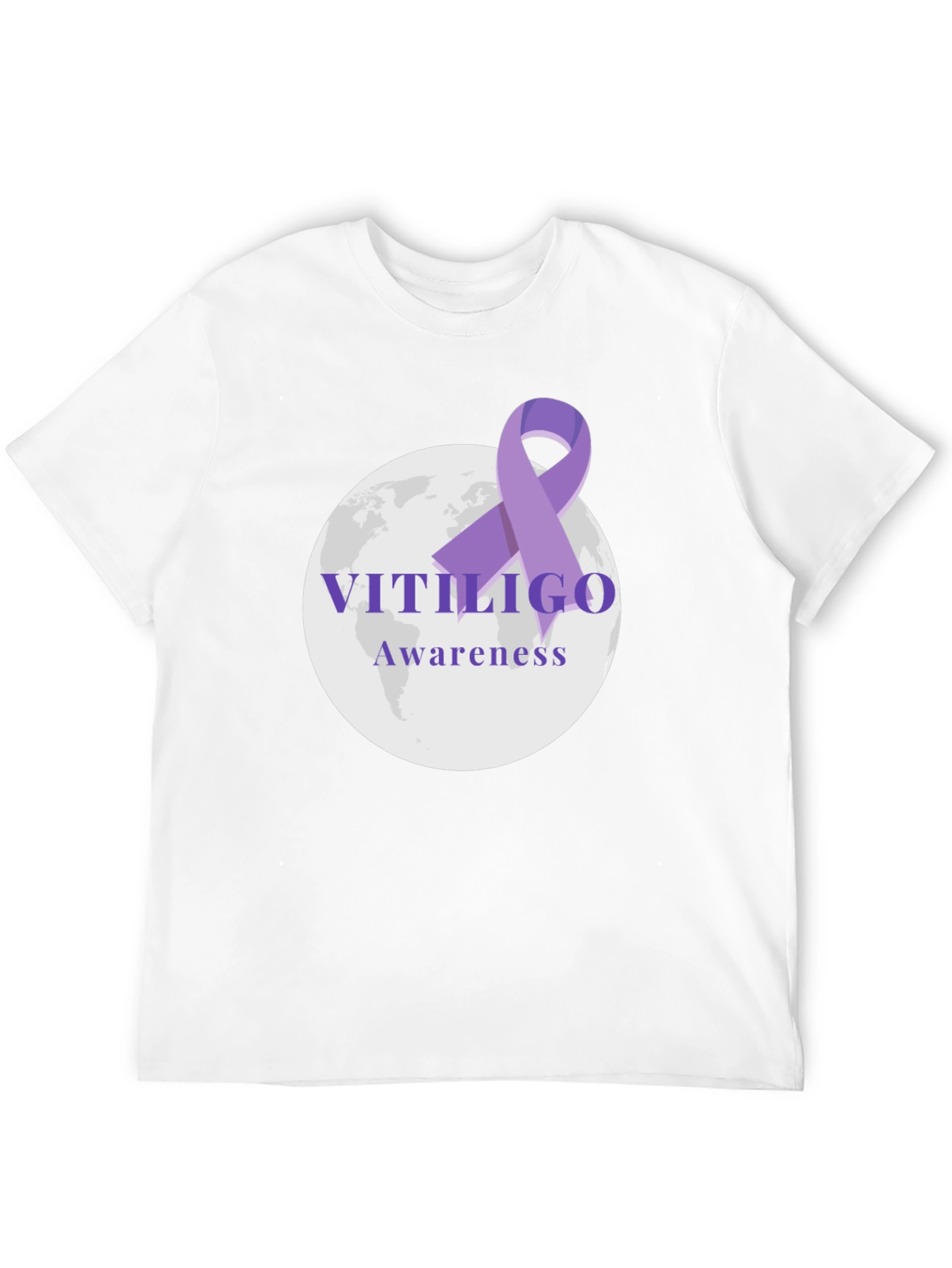 Vitiligo Awareness Ribbon T-Shirt - Black