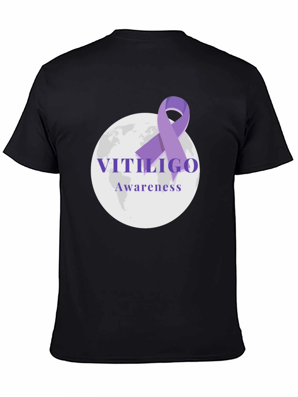 Vitiligo Awareness Ribbon T-Shirt - Black