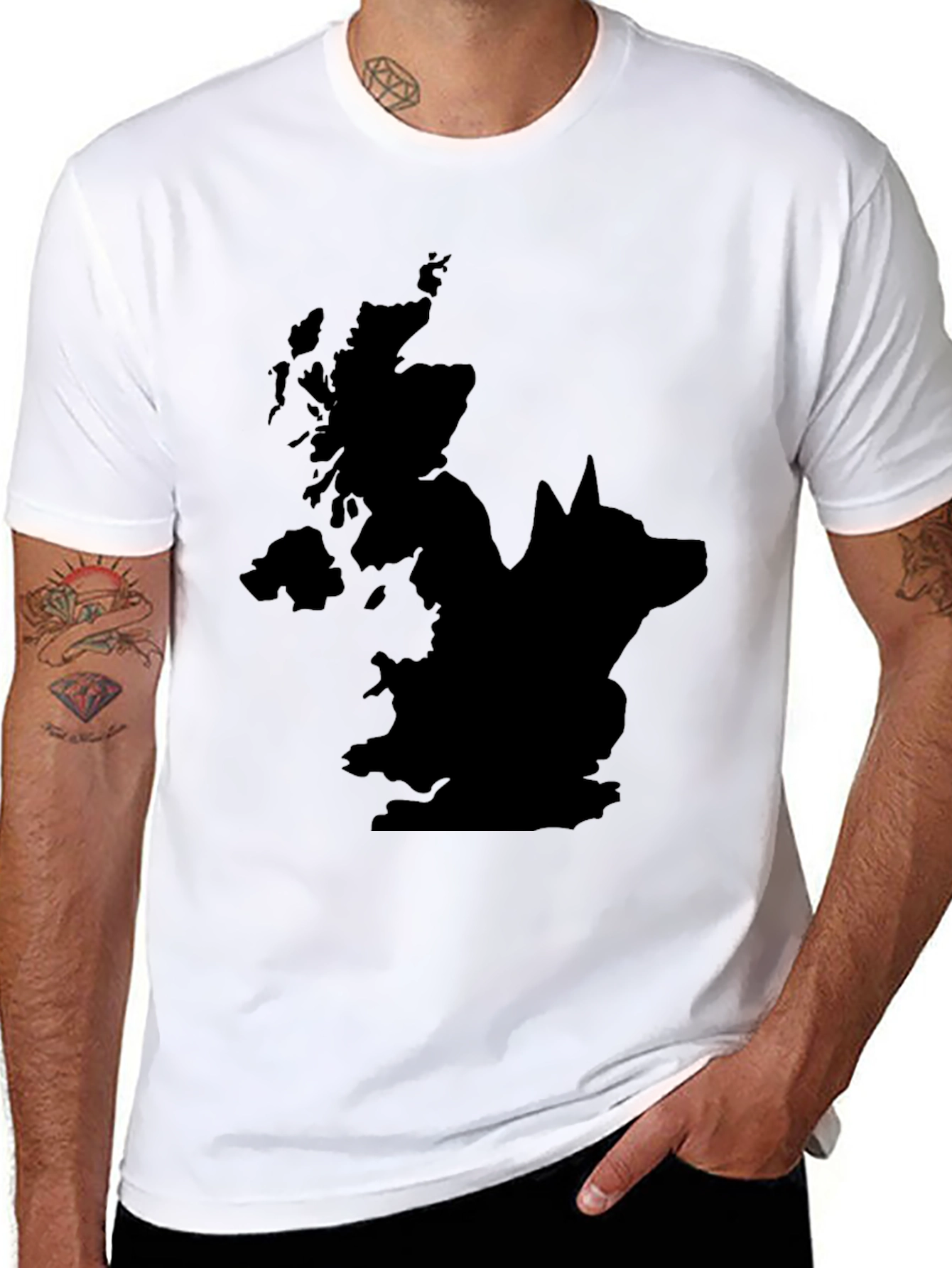 UK Wolf Graphic Tee - Mens Black T-Shirt