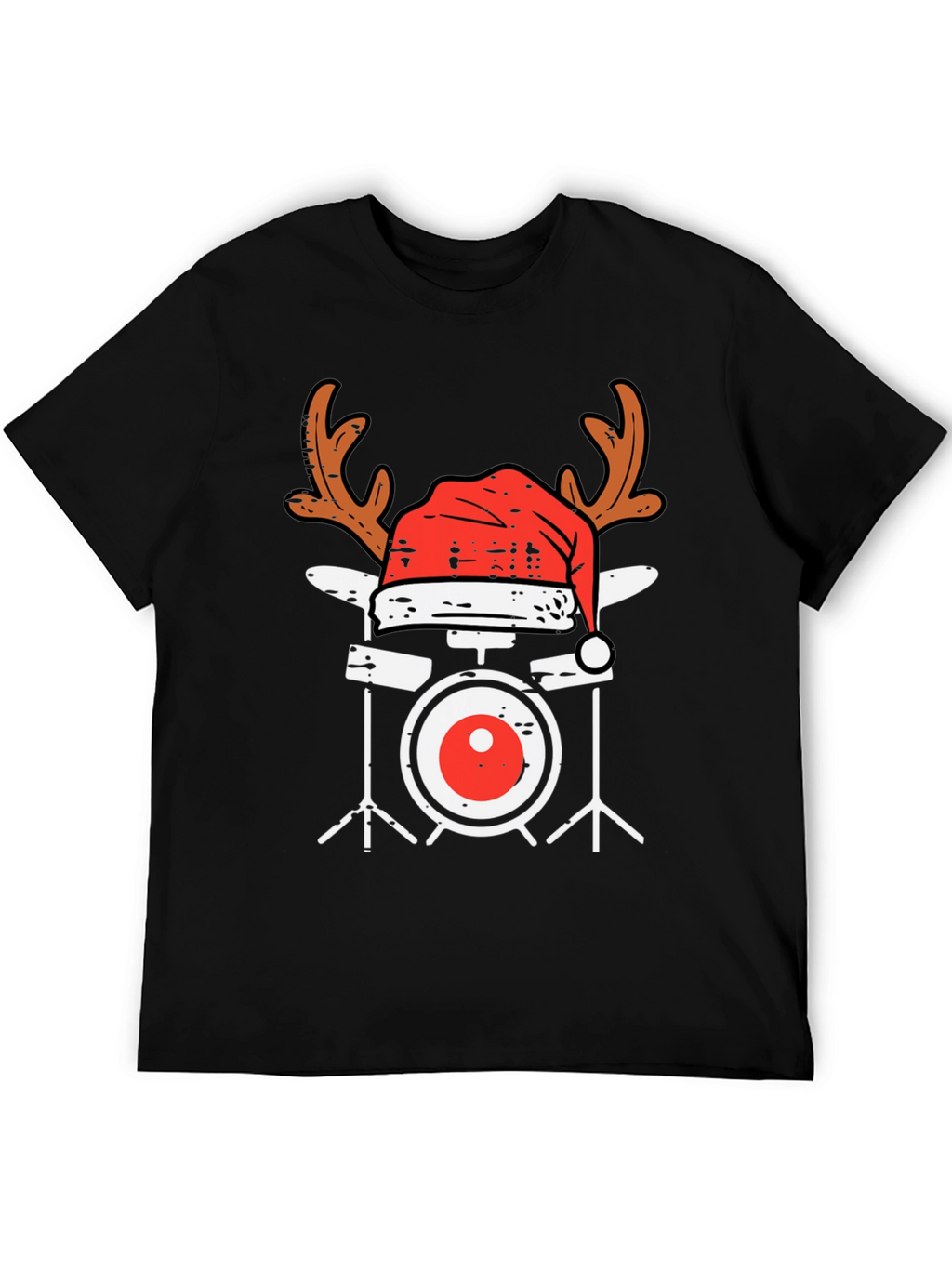 Christmas Drum Set T-Shirt - Holiday Music Tee