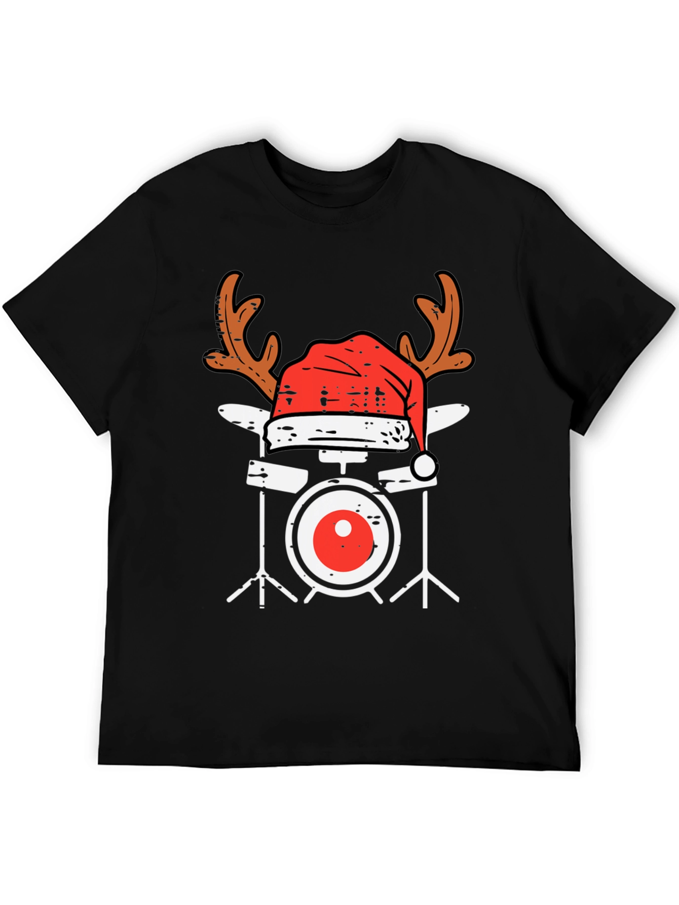 Christmas Drum Set T-Shirt - Holiday Music Tee