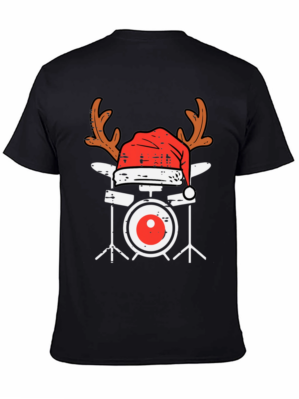 Christmas Drum Set T-Shirt - Holiday Music Tee