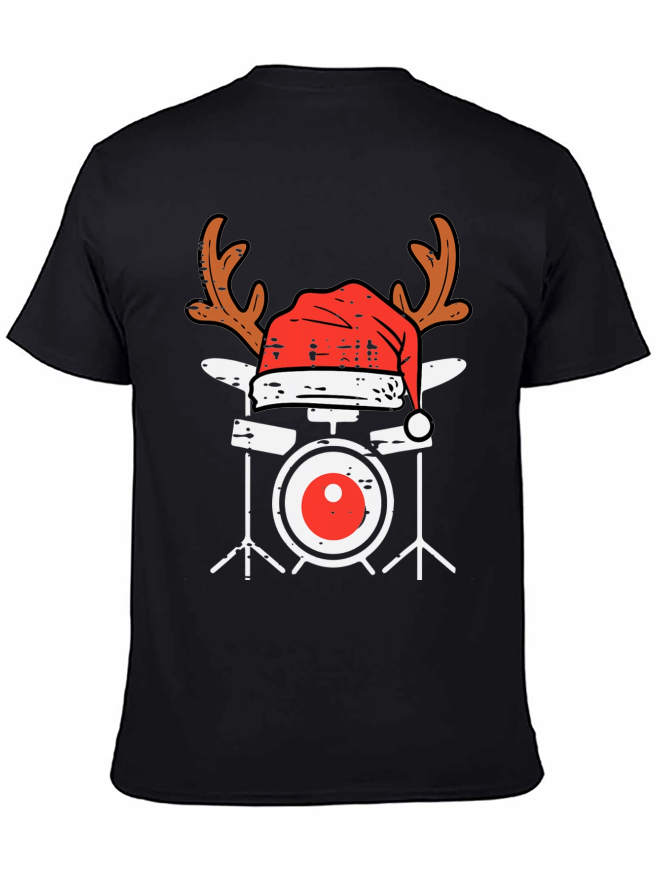 Christmas Drum Set T-Shirt - Holiday Music Tee