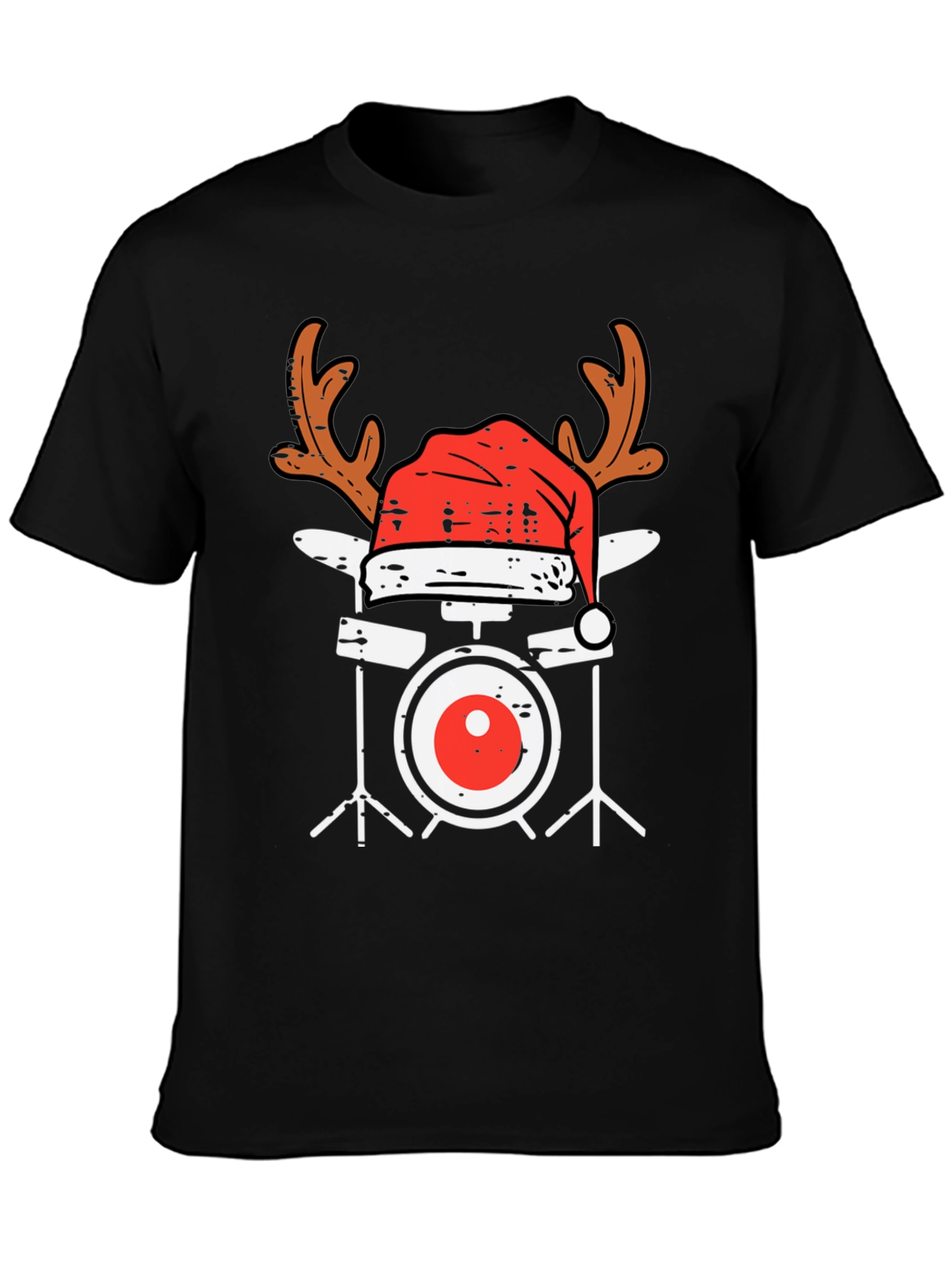 Christmas Drum Set T-Shirt - Holiday Music Tee
