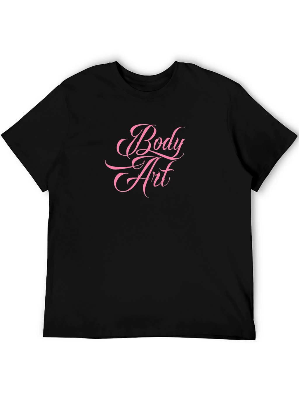 Body Art Pink Print Black T-Shirt