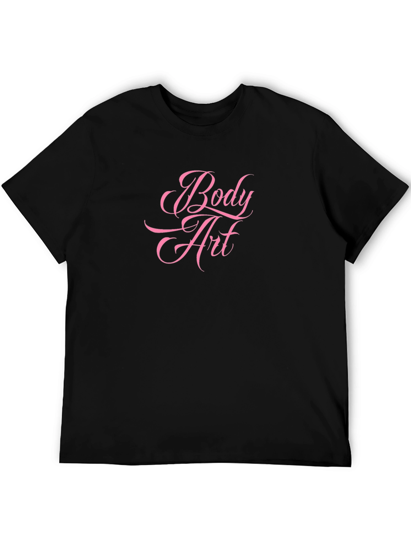 Body Art Pink Print Black T-Shirt