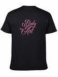 Body Art Pink Print Black T-Shirt