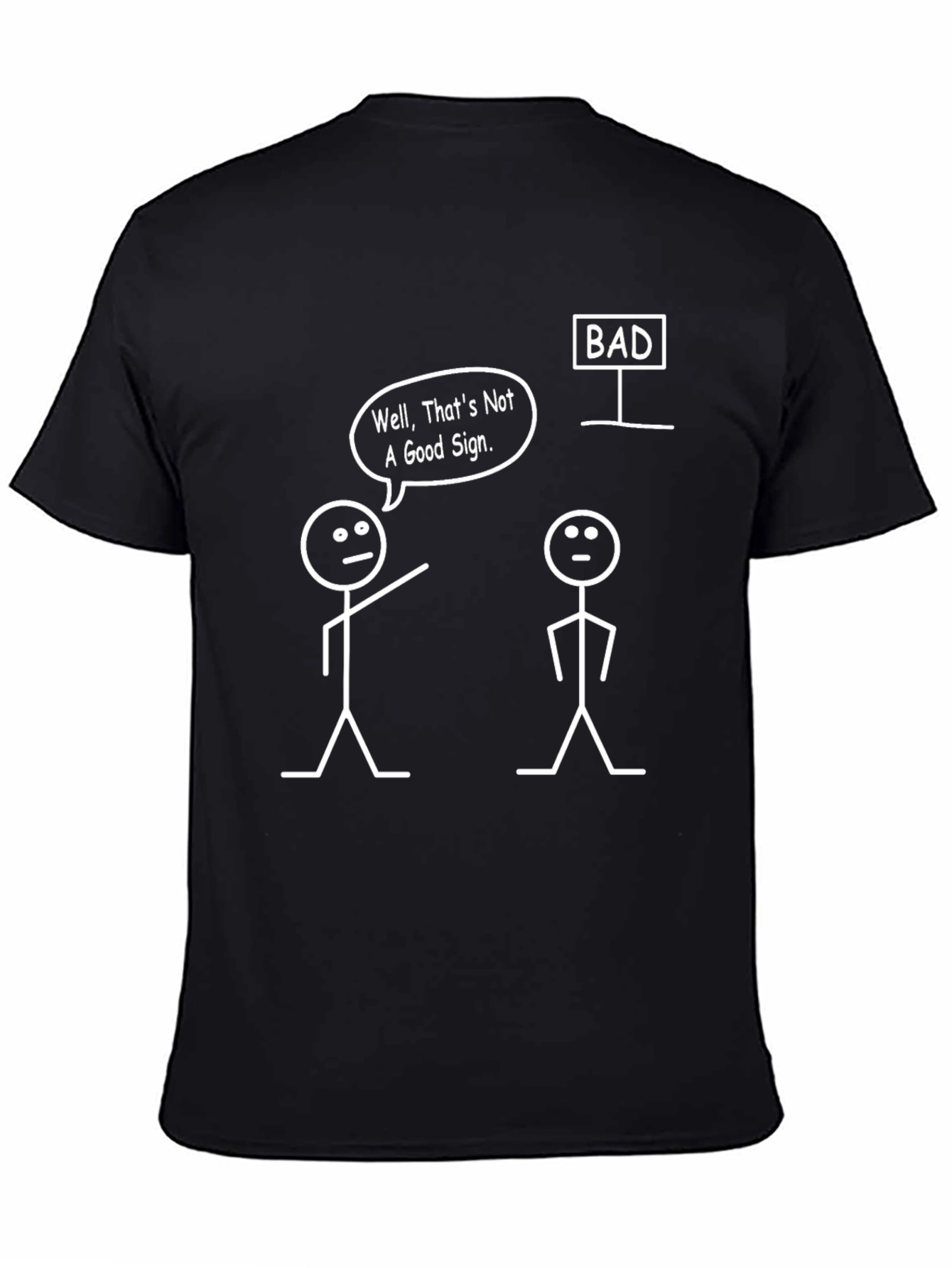 Funny Graphic Tee - Bad Sign Stick Figures T-Shirt
