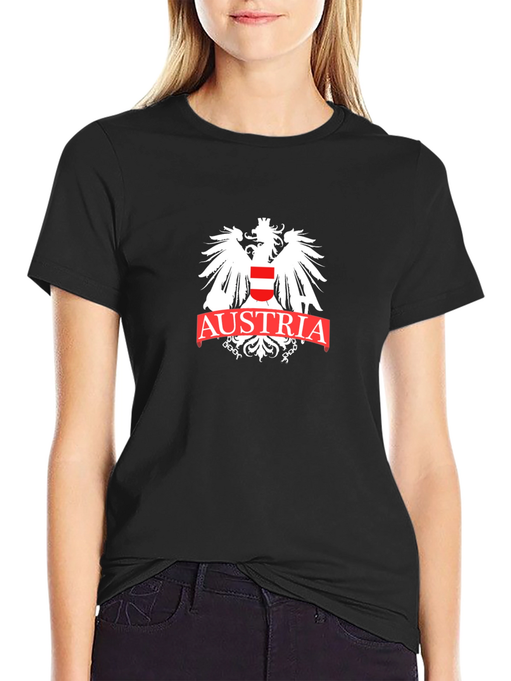 Austria Eagle Crest Graphic Tee - Black