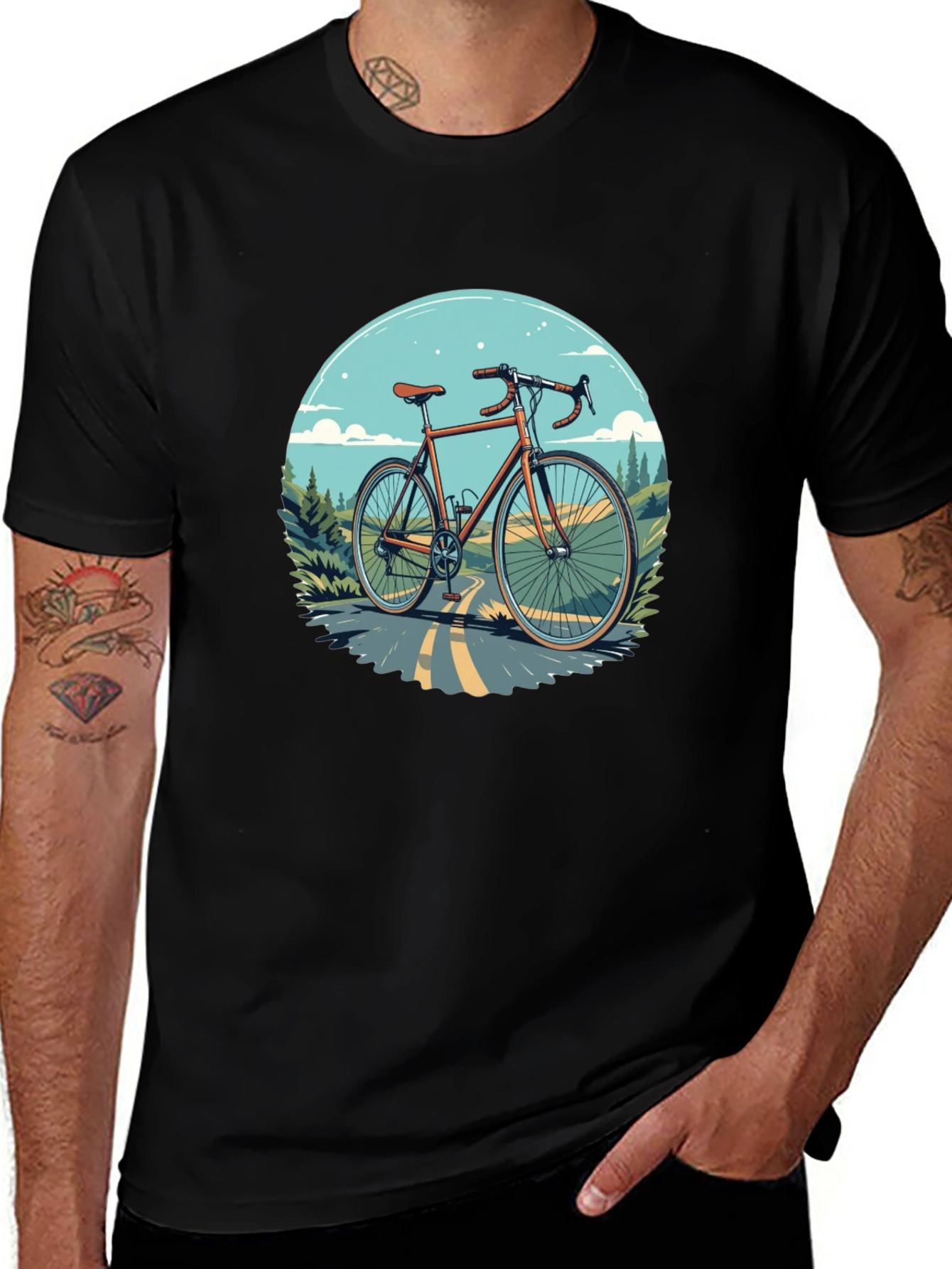 Cycling T-Shirt - Graphic Bike Design